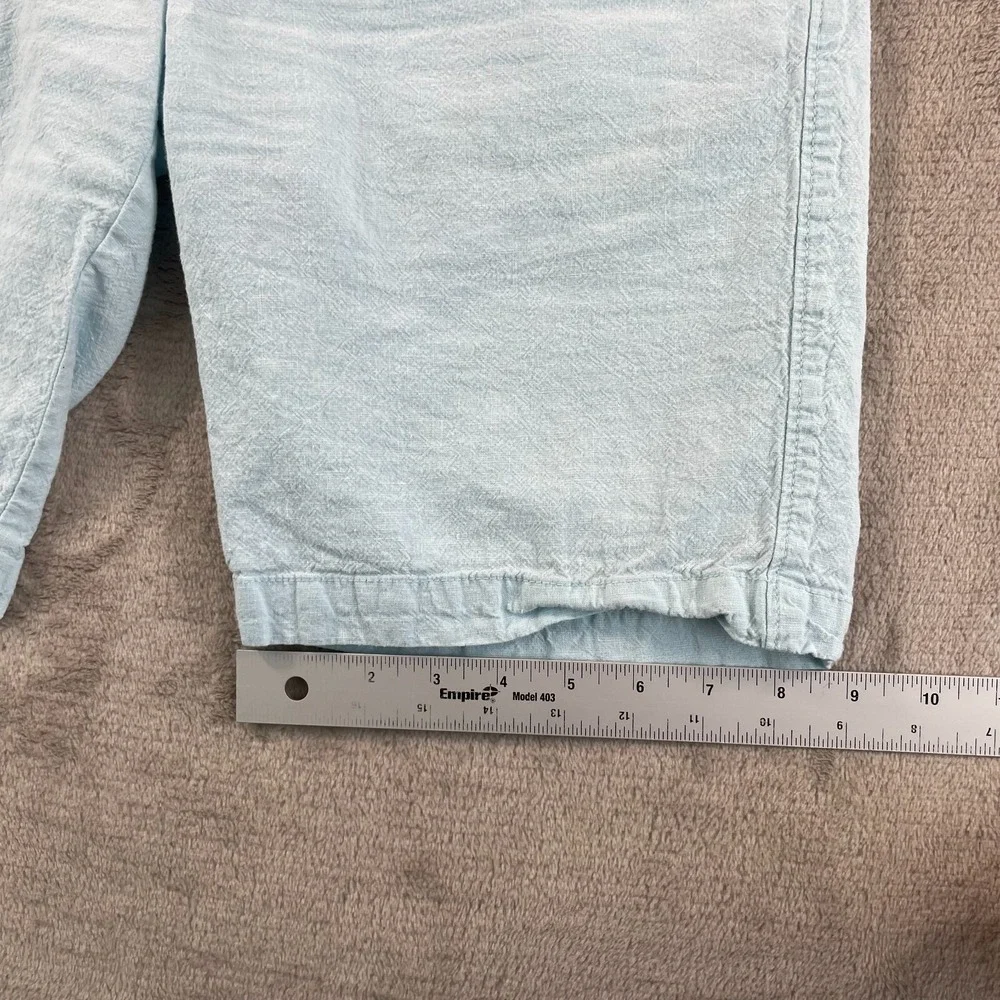 Banana Republic Emerson Chino Shorts Men 30x10 Sky Blue Linen Blend Preppy‎
